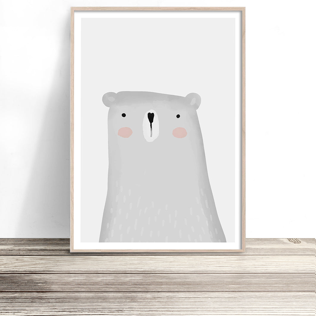 bear baby boy nursery wall art print australia toddler boy room art