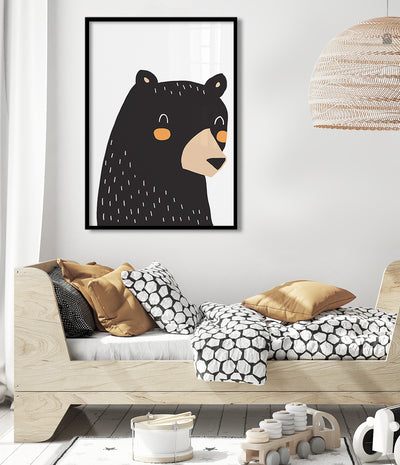black bear print toddler boy wall art prints australia