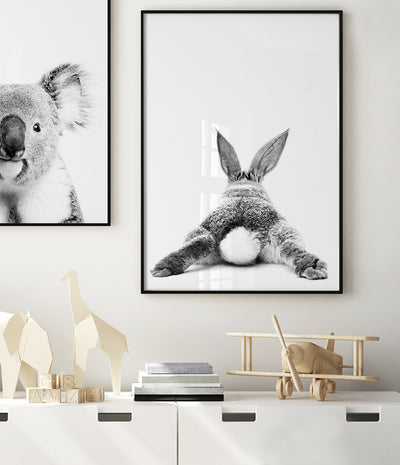     bunny rabbit tail art print playroom wall art australia