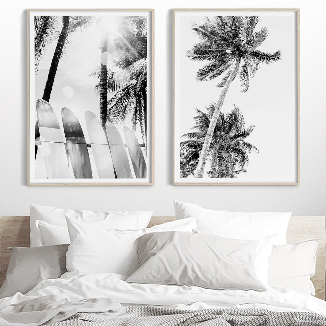 coastal wall art palm tree photography and  beach prints australia