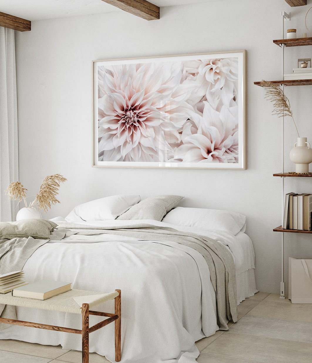 bedroom print dahlia flower wall art print australia