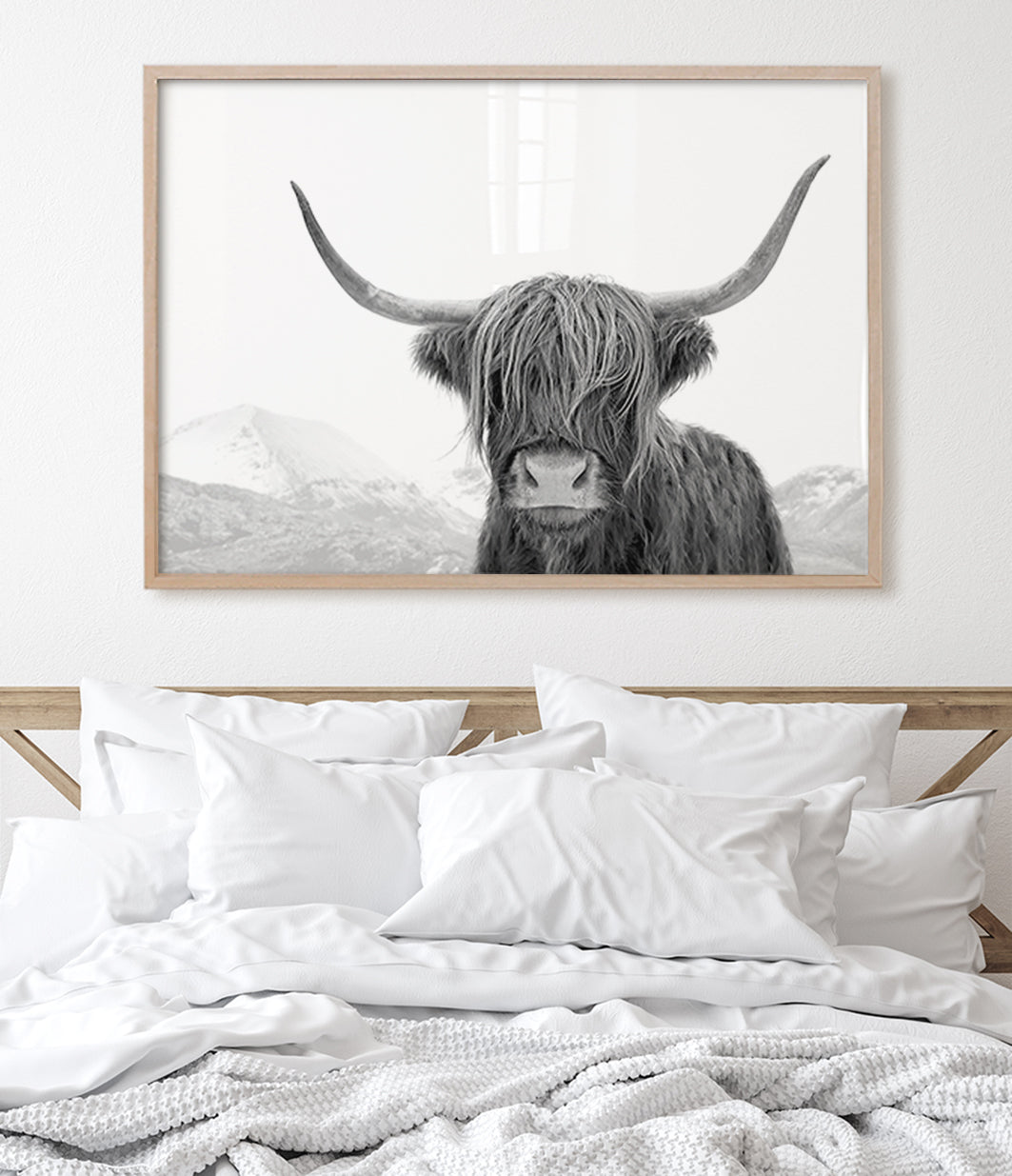 Highland Cow Print (Black and White)