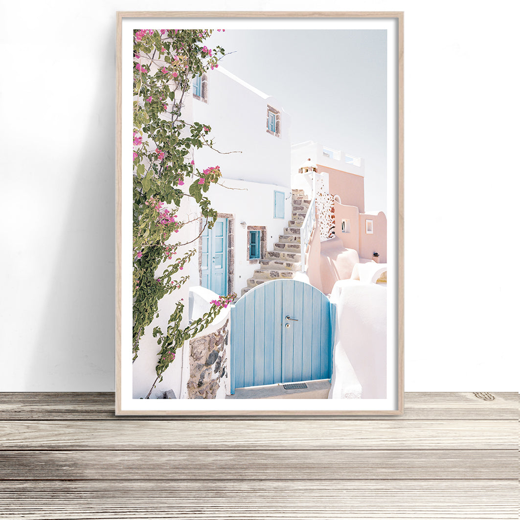 Set of 2 Greece Prints - Streets of Paros & Oia Villas