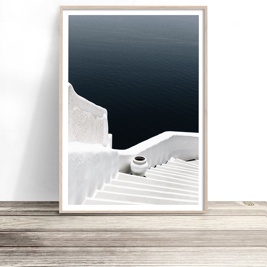 Set of 2 Greece Prints - Santorini Staircases
