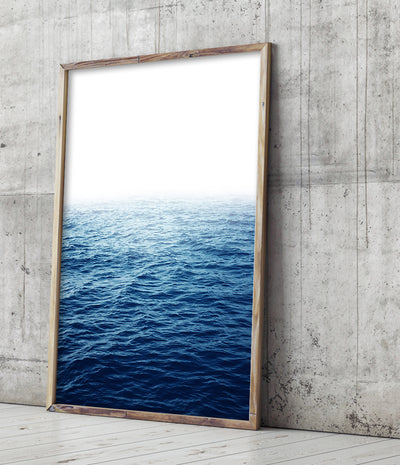 blue ocean waves wall art print modern coastal wall art