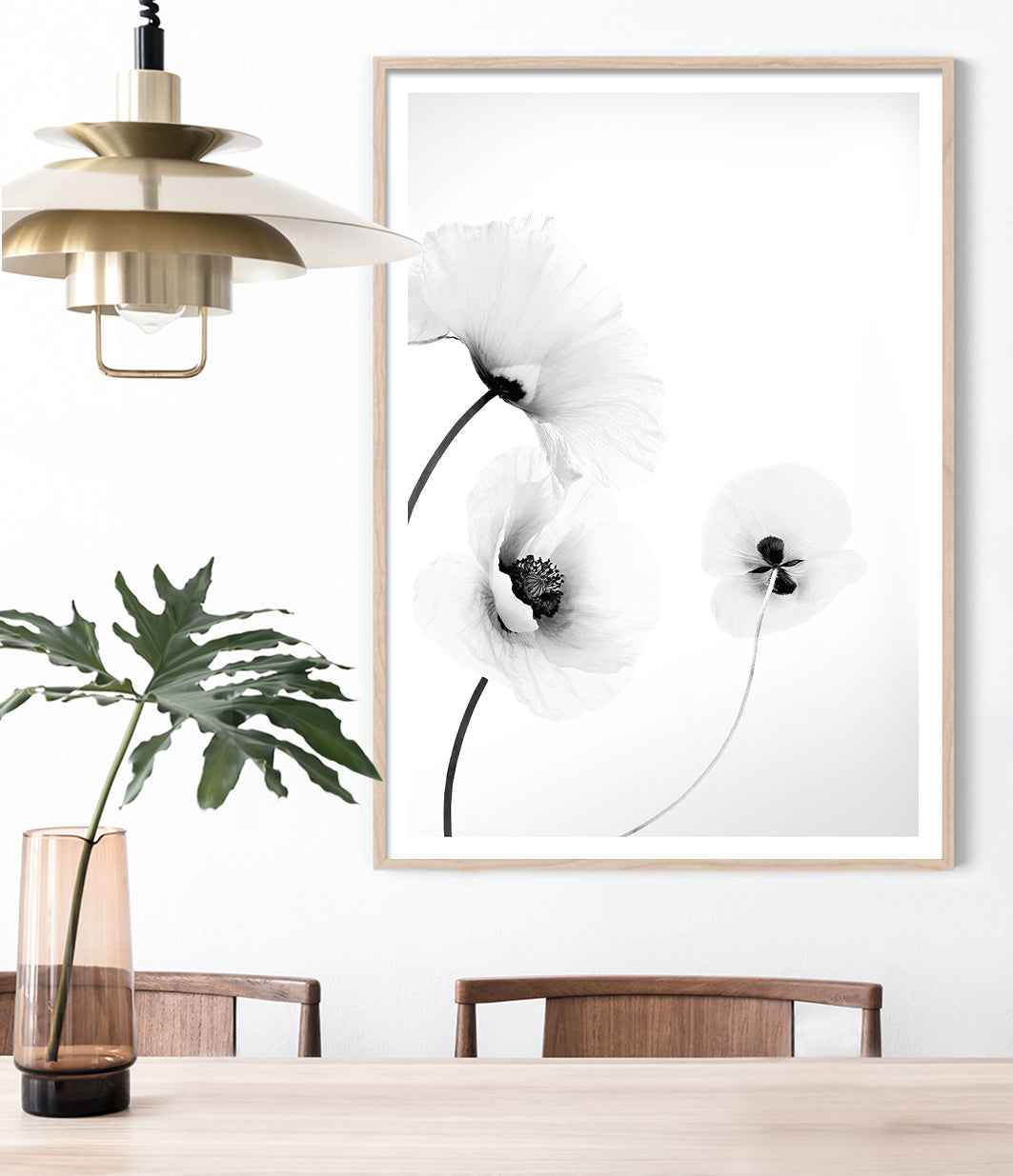 Minimal poppy flower wall art print photography poster made in melbourne australia
