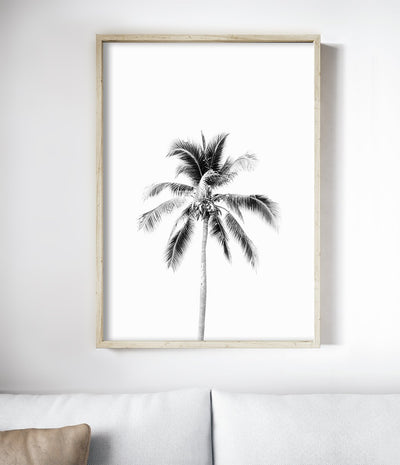 Vintage Palm Tree Print (Black and White)