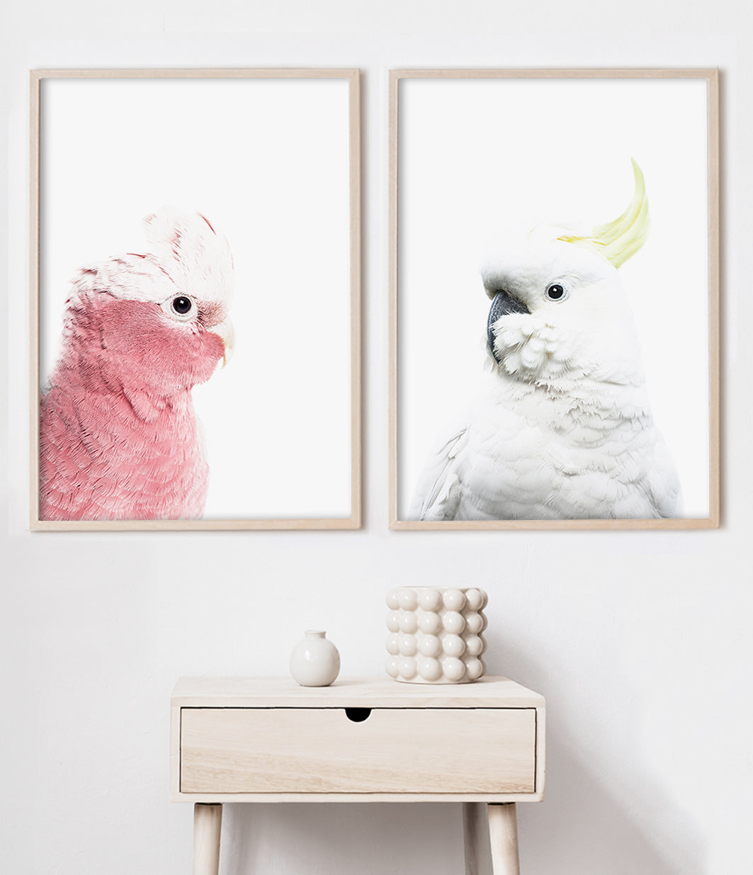 Set of 2 Australian Prints - Galah and Cockatoo