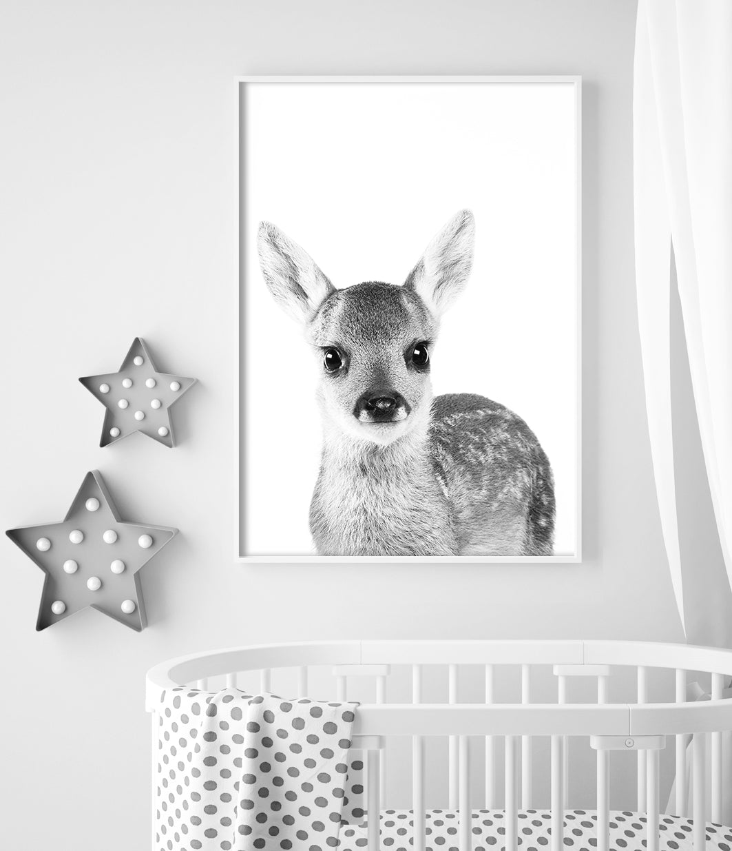 baby deer wall art australia - modern scandinavian nursery prints - shop photography poster artwork for kids room