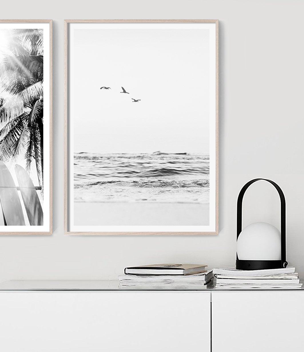 Serenity Beach Print (Black & White)