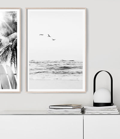 Serenity Beach Print (Black & White)