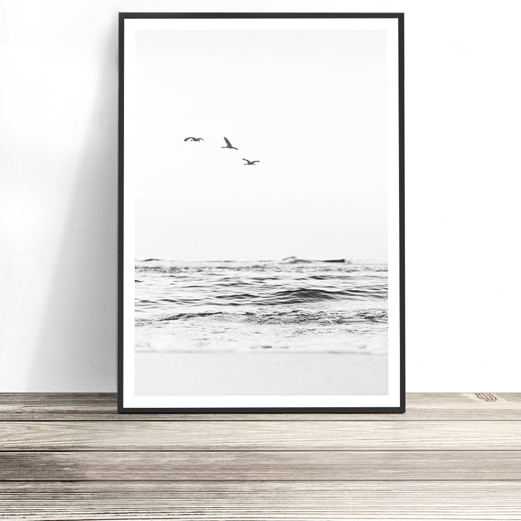 Serenity Beach Print (Black & White)