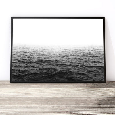 Landscape Ocean Print (Black and White)