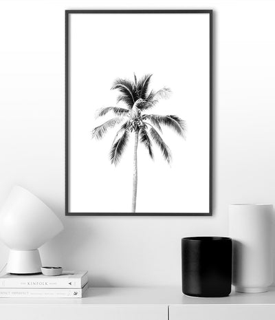 Vintage Palm Tree Print (Black and White)
