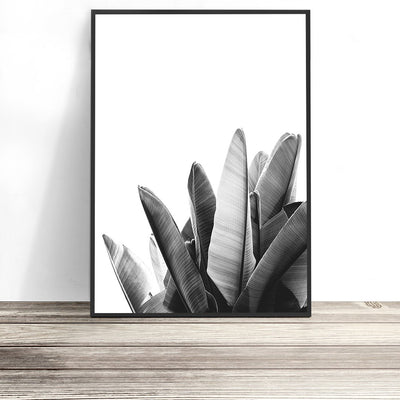 Tropical Leaves Print (Black and White)