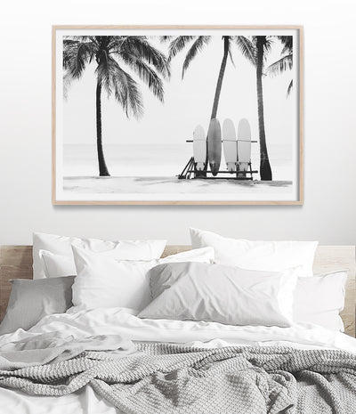 black and white tropical surf prints australia buy surfboard wall art photography posters for coastal home decor 3