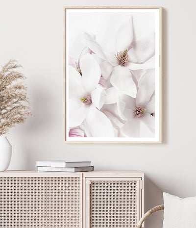 blooming magnolia flower wall art print australia