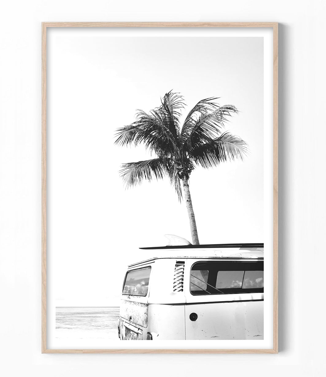 Kombi Van Art Print (Black and White)