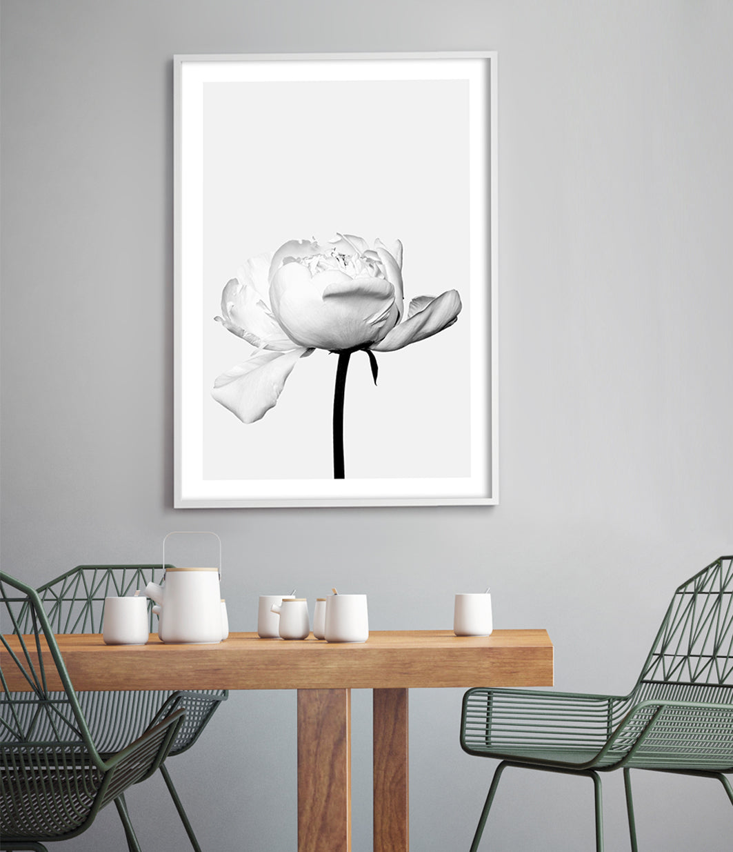 Peony Print (Black and White)