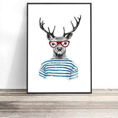 Hipster Deer Print