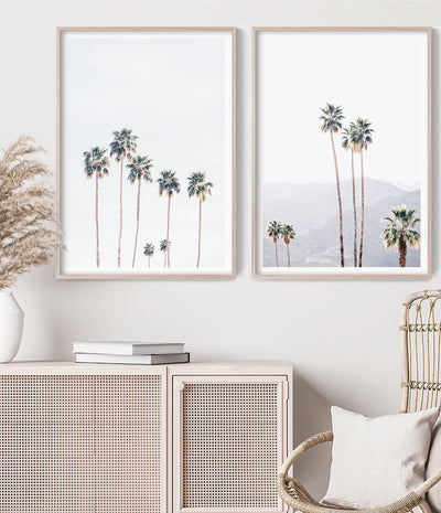 modern coastal beach themed living room decor palm tree photography prints australia