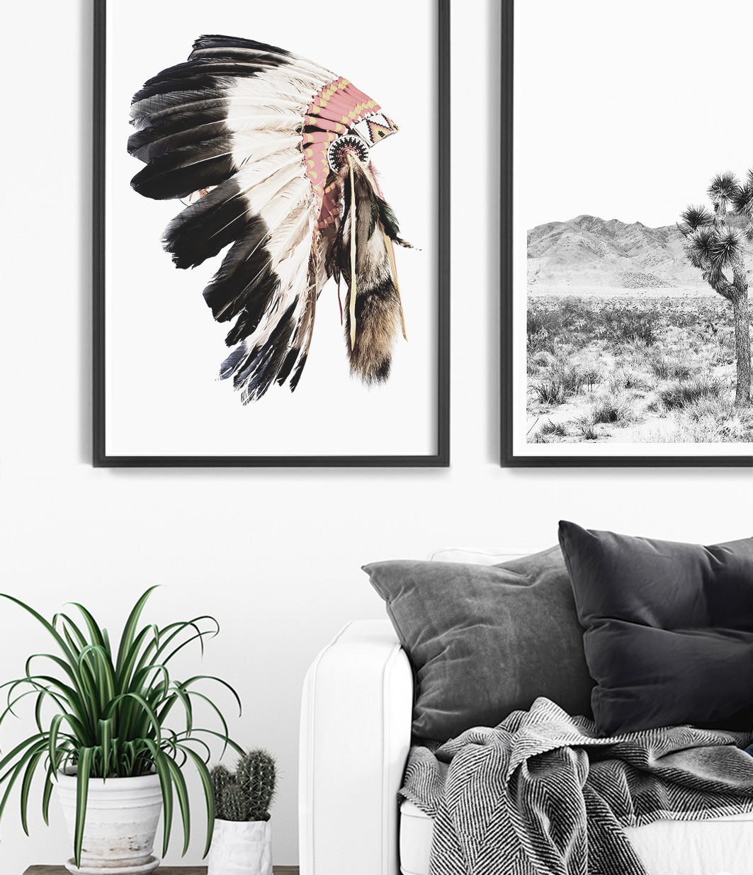 Indian Headdress Print (Colour)