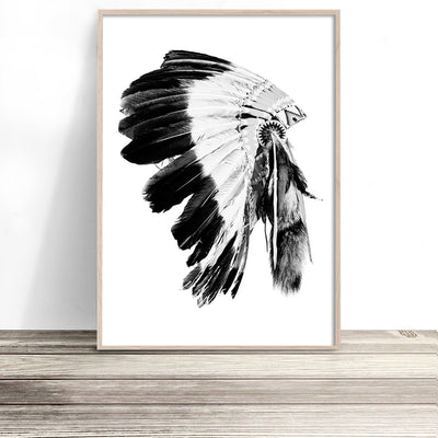 native american wall art australia indian headdress artwork tribal poster