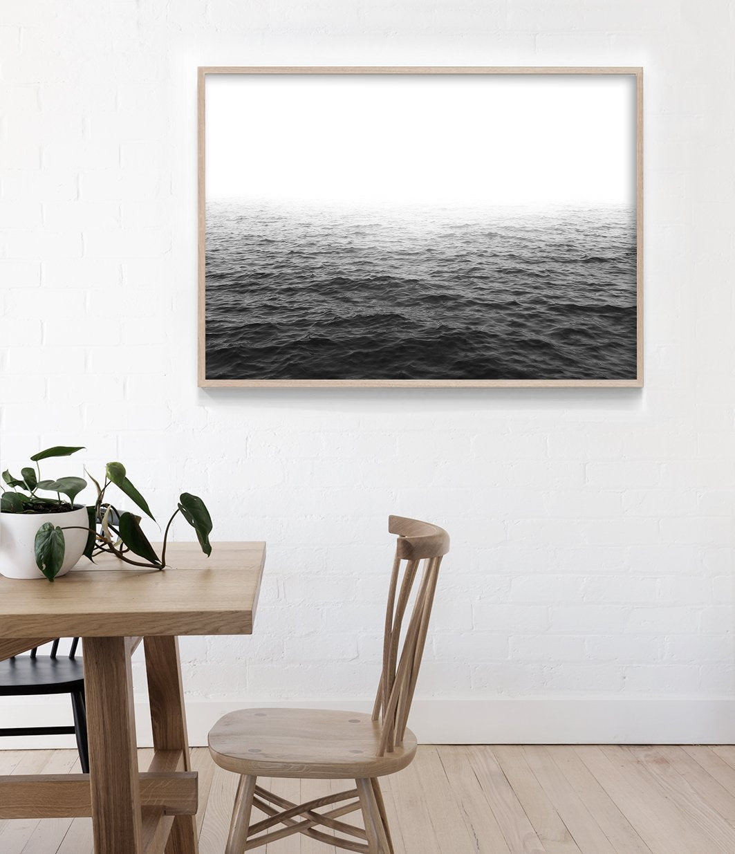 Landscape Ocean Print (Black and White)