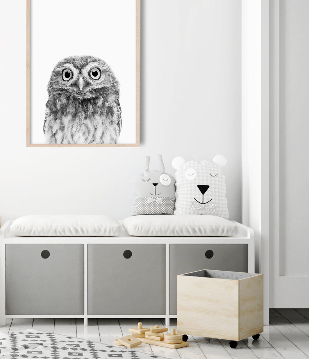 owl nursery wall art print australia