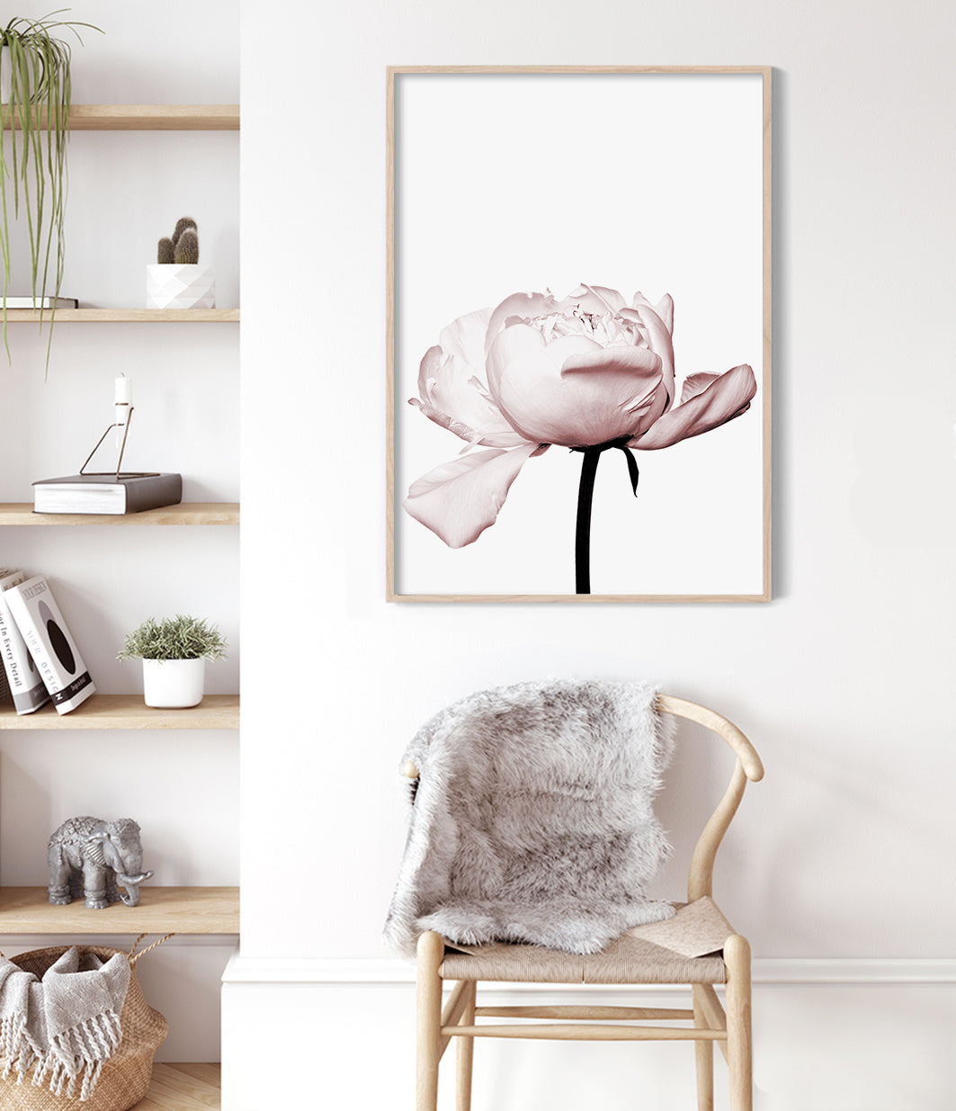 Peony Flower Print | Blush Pink Floral Wall Art – Little Ink Empire