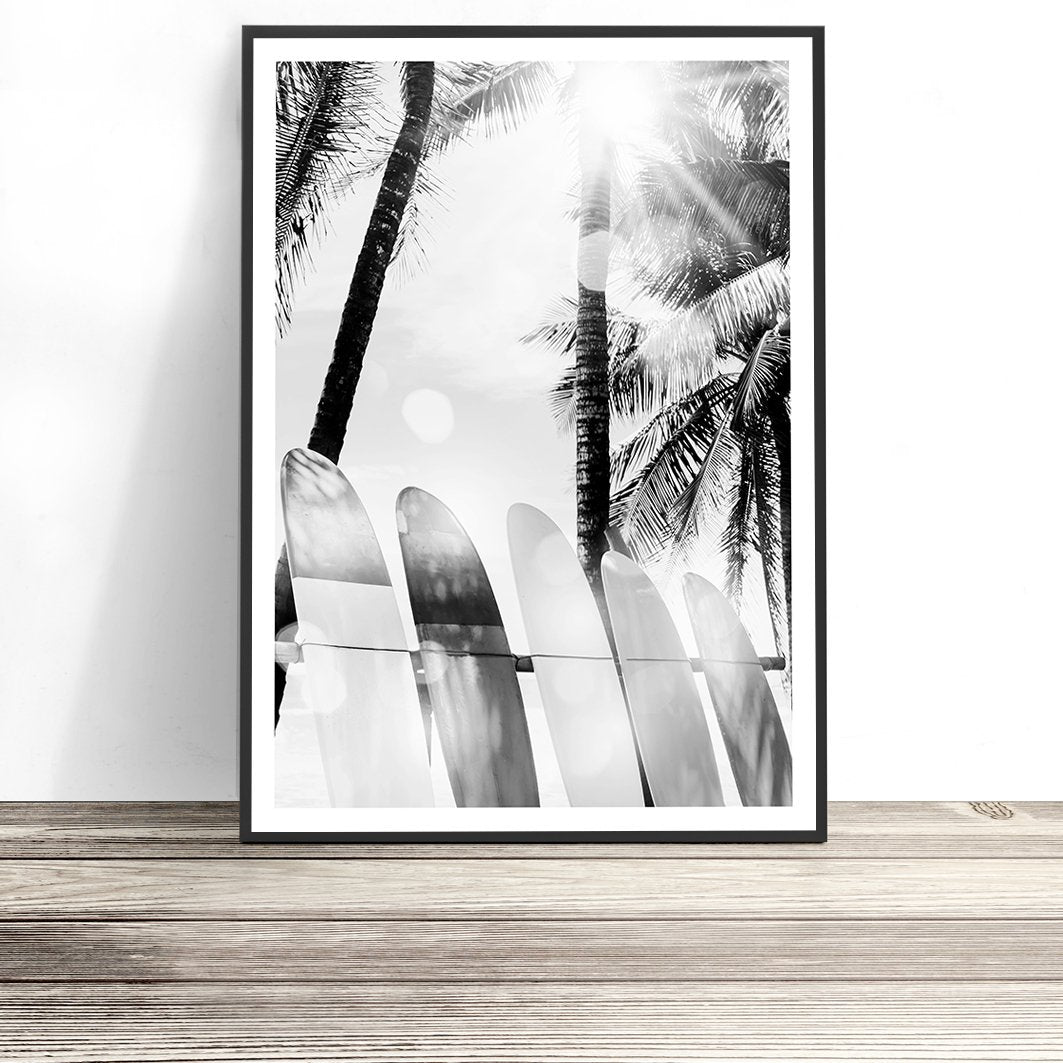 Surfboards Print (Black and White)