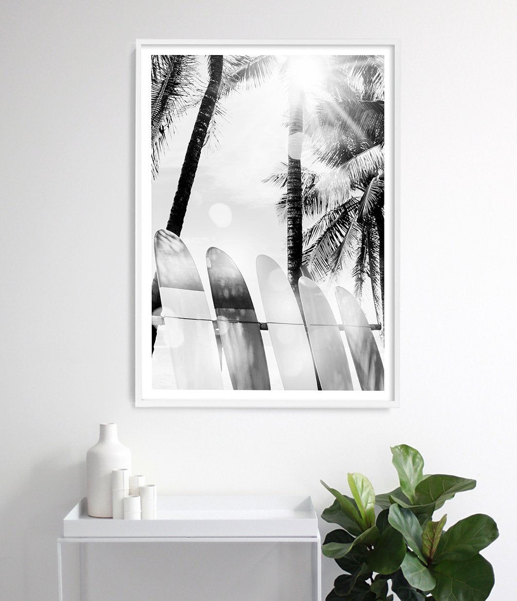 Surfboards Print (Black and White)