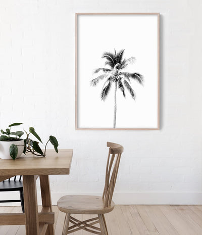 Vintage Palm Tree Print (Black and White)