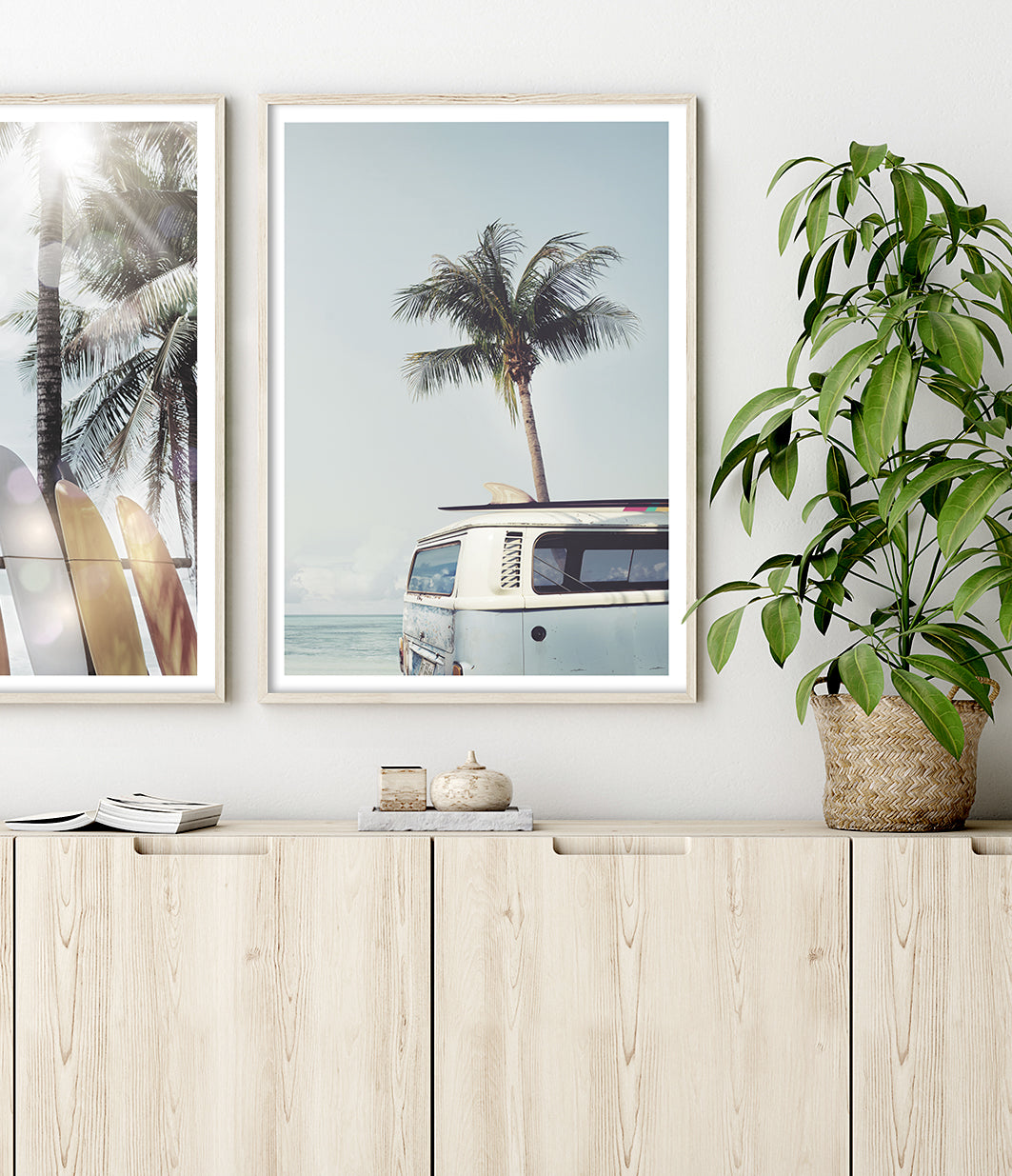 vw tropical beach kombi van print surf wall art photography australia coastal home decor