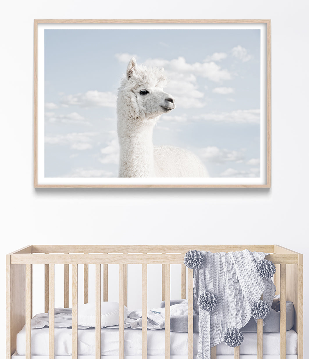 White Llama Print - Main Image